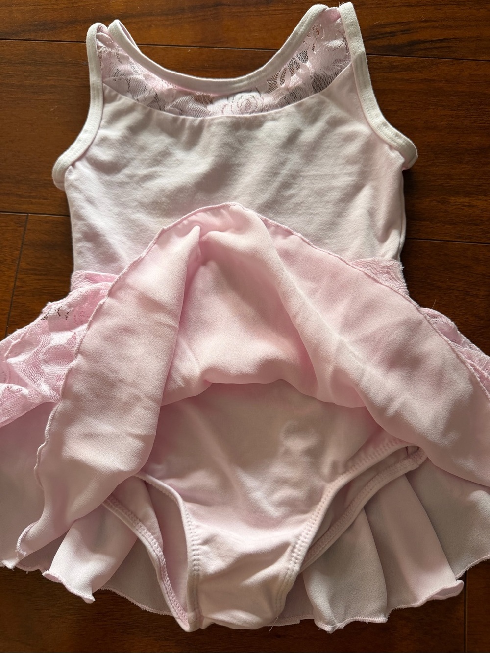 Girls' Lace Yoke Tank Chemise - Light Pink Size 2-4 - Picture 8 of 10